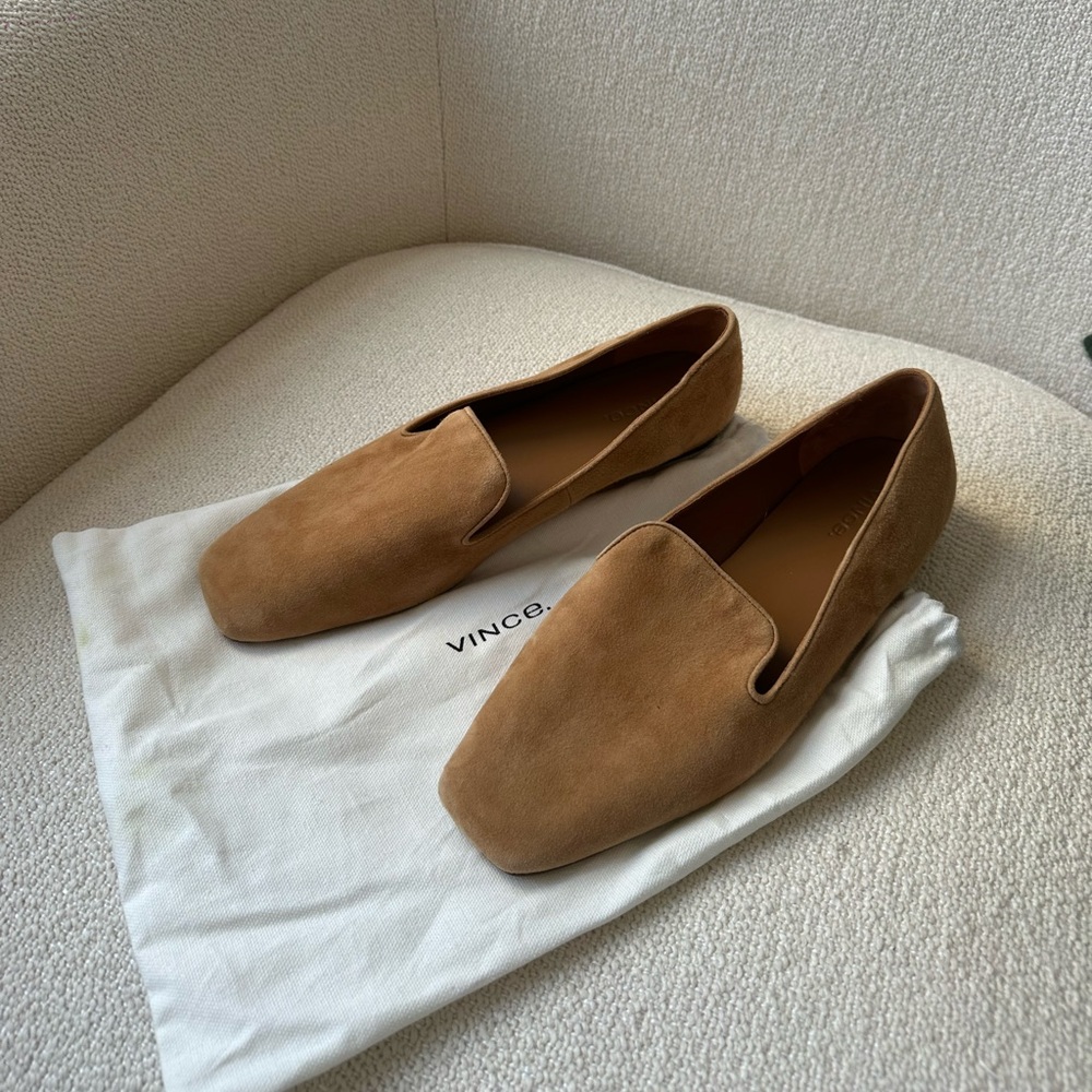 Vince camel suede loafers 9.5